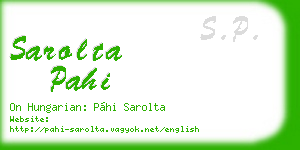 sarolta pahi business card